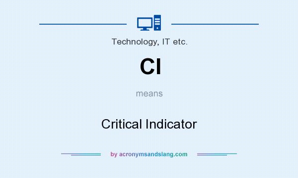 What does CI mean? It stands for Critical Indicator