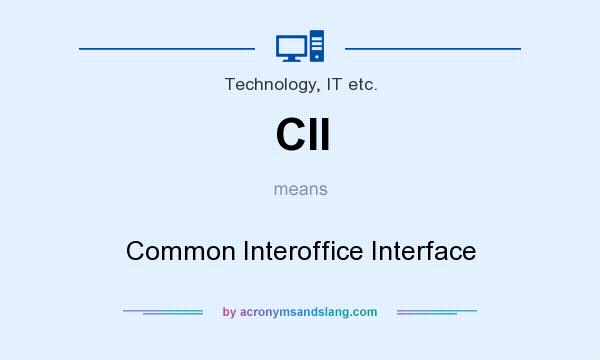 What does CII mean? It stands for Common Interoffice Interface