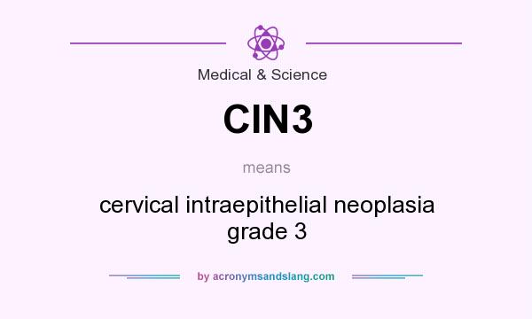 What does CIN3 mean? It stands for cervical intraepithelial neoplasia grade 3