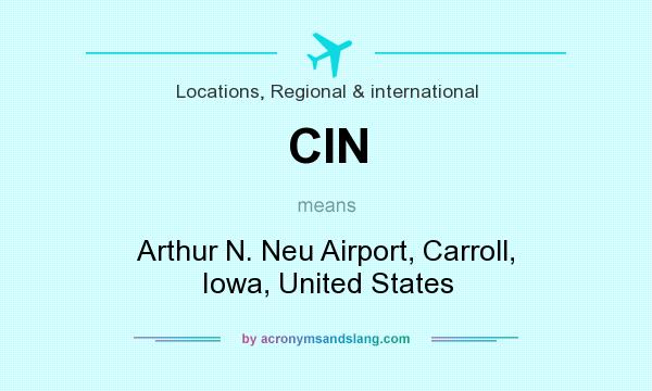 What does CIN mean? It stands for Arthur N. Neu Airport, Carroll, Iowa, United States