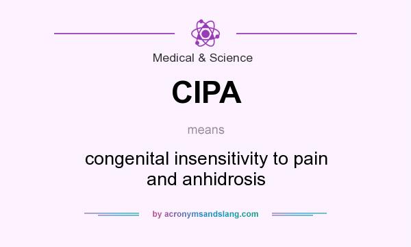 What does CIPA mean? It stands for congenital insensitivity to pain and anhidrosis
