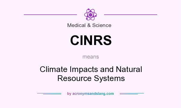 What does CINRS mean? It stands for Climate Impacts and Natural Resource Systems