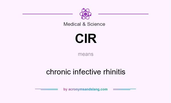 What does CIR mean? It stands for chronic infective rhinitis