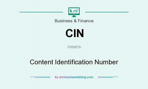 What does CIN mean? It stands for Content Identification Number