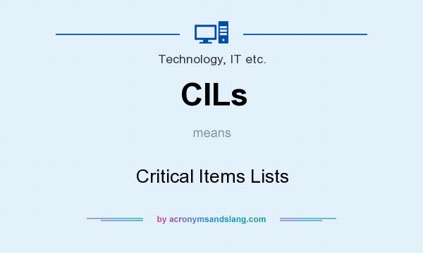 What does CILs mean? It stands for Critical Items Lists