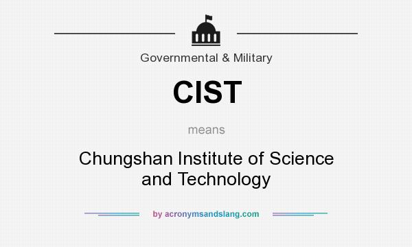 What does CIST mean? It stands for Chungshan Institute of Science and Technology