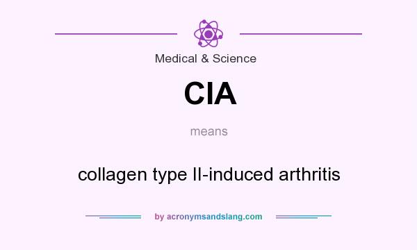 What does CIA mean? It stands for collagen type II-induced arthritis