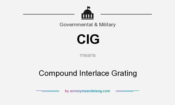 What does CIG mean? It stands for Compound Interlace Grating