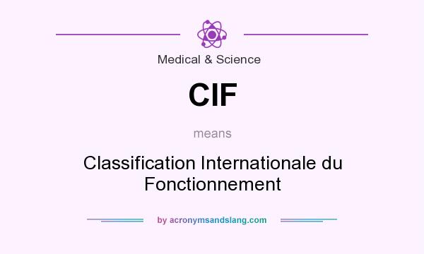 What does CIF mean? It stands for Classification Internationale du Fonctionnement