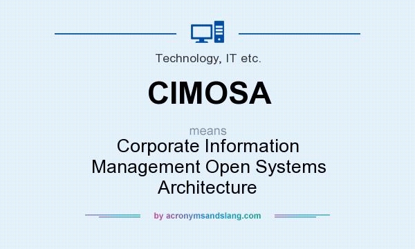 What does CIMOSA mean? It stands for Corporate Information Management Open Systems Architecture
