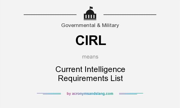 What does CIRL mean? It stands for Current Intelligence Requirements List