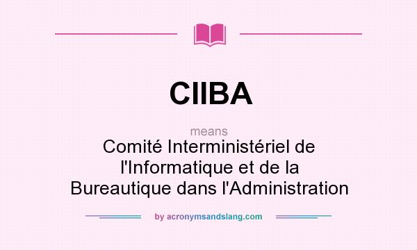 What does CIIBA mean? It stands for Comité Interministériel de l`Informatique et de la Bureautique dans l`Administration