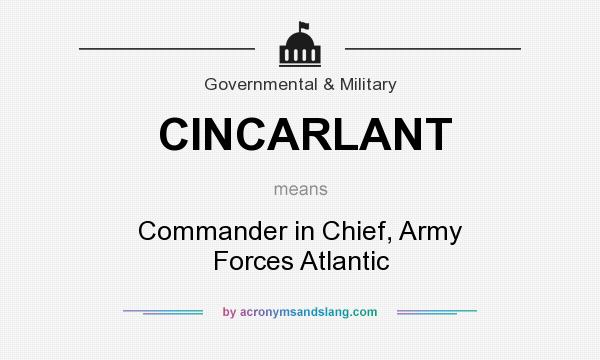 What does CINCARLANT mean? It stands for Commander in Chief, Army Forces Atlantic