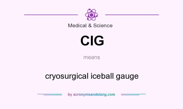 What does CIG mean? It stands for cryosurgical iceball gauge