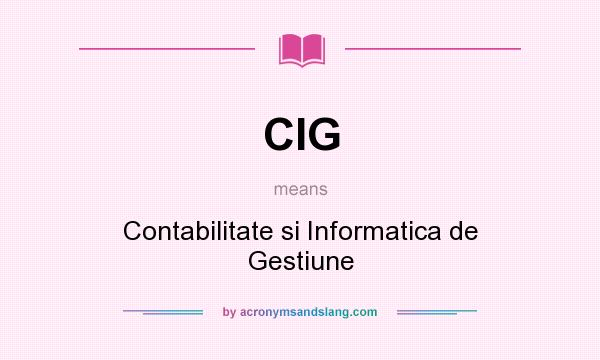What does CIG mean? It stands for Contabilitate si Informatica de Gestiune
