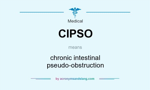 What does CIPSO mean? It stands for chronic intestinal pseudo-obstruction