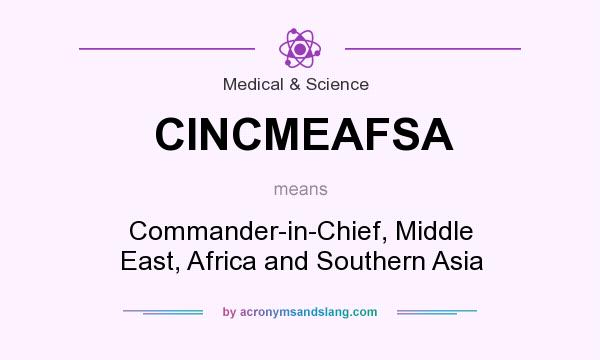 What does CINCMEAFSA mean? It stands for Commander-in-Chief, Middle East, Africa and Southern Asia
