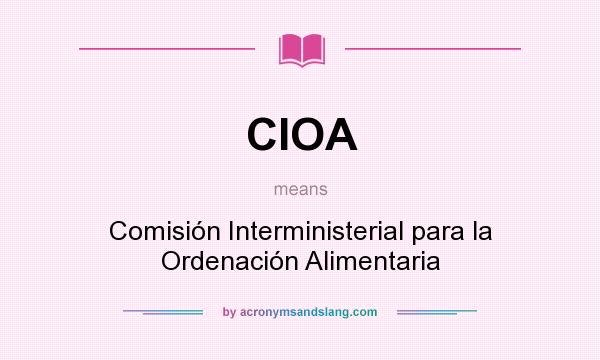 What does CIOA mean? It stands for Comisión Interministerial para la Ordenación Alimentaria