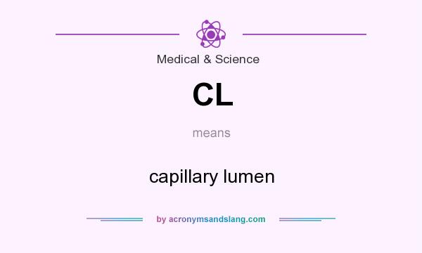 What does CL mean? It stands for capillary lumen