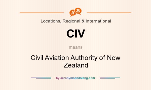 What does CIV mean? It stands for Civil Aviation Authority of New Zealand