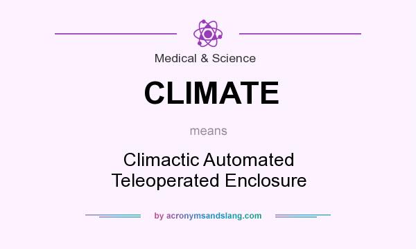 What does CLIMATE mean? It stands for Climactic Automated Teleoperated Enclosure