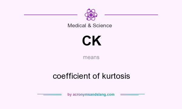 What does CK mean? It stands for coefficient of kurtosis