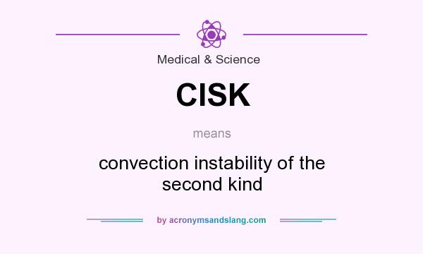 What does CISK mean? It stands for convection instability of the second kind