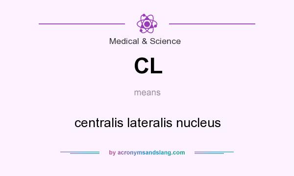What does CL mean? It stands for centralis lateralis nucleus