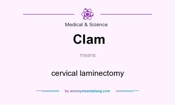 What does Clam mean? It stands for cervical laminectomy