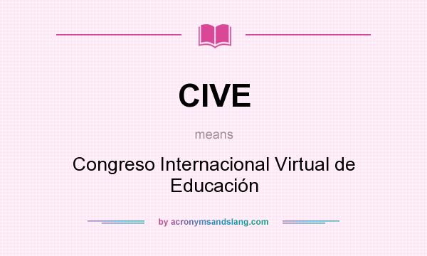 What does CIVE mean? It stands for Congreso Internacional Virtual de Educación