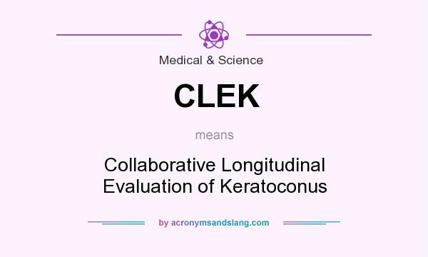 What does CLEK mean? It stands for Collaborative Longitudinal Evaluation of Keratoconus