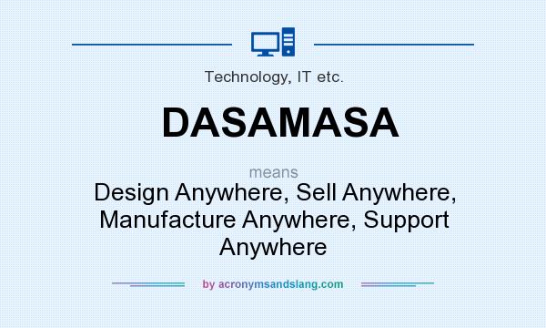 What does DASAMASA mean? It stands for Design Anywhere, Sell Anywhere, Manufacture Anywhere, Support Anywhere