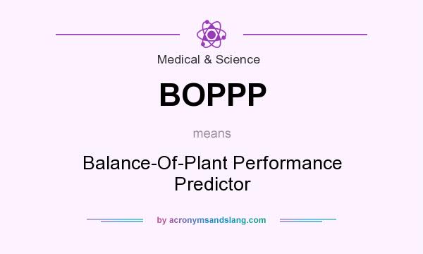 What does BOPPP mean? It stands for Balance-Of-Plant Performance Predictor