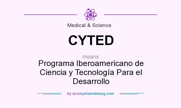 What does CYTED mean? It stands for Programa Iberoamericano de Ciencia y Tecnología Para el Desarrollo