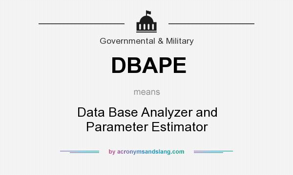 What does DBAPE mean? It stands for Data Base Analyzer and Parameter Estimator