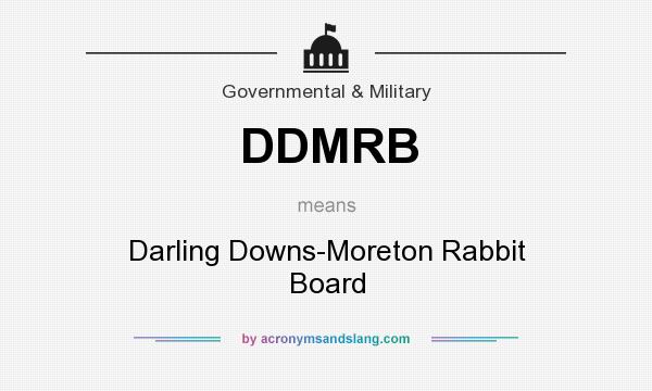 What does DDMRB mean? It stands for Darling Downs-Moreton Rabbit Board