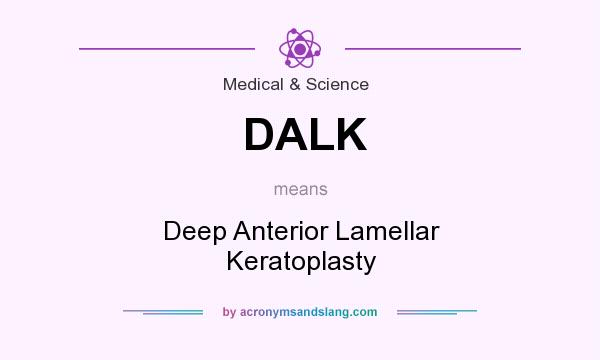 What does DALK mean? It stands for Deep Anterior Lamellar Keratoplasty