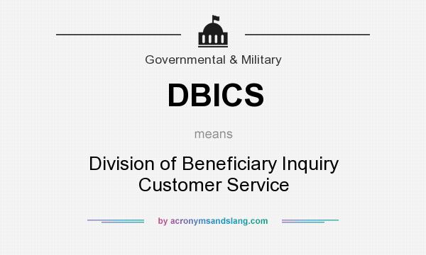 What does DBICS mean? It stands for Division of Beneficiary Inquiry Customer Service