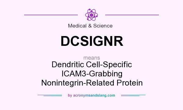 What does DCSIGNR mean? It stands for Dendritic Cell-Specific ICAM3-Grabbing Nonintegrin-Related Protein