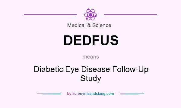 What does DEDFUS mean? It stands for Diabetic Eye Disease Follow-Up Study