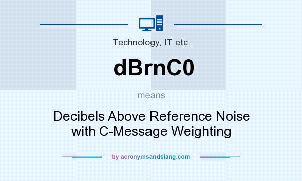 What does dBrnC0 mean? It stands for Decibels Above Reference Noise with C-Message Weighting