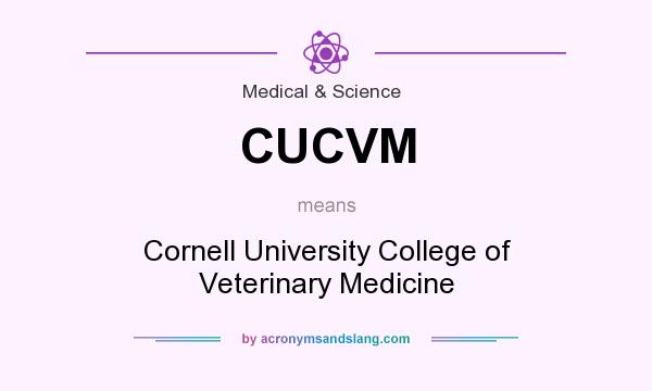 What does CUCVM mean? It stands for Cornell University College of Veterinary Medicine