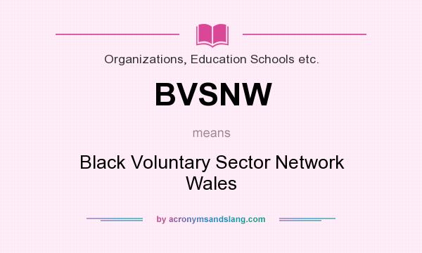 What does BVSNW mean? It stands for Black Voluntary Sector Network Wales