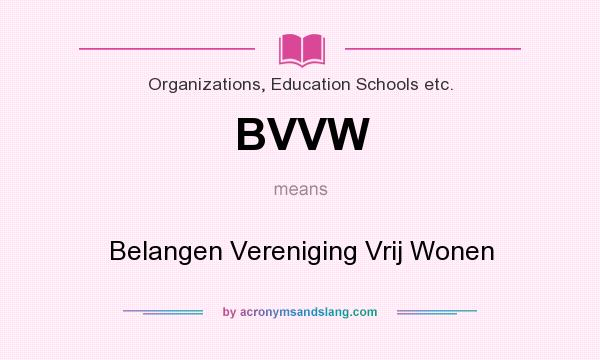 What does BVVW mean? It stands for Belangen Vereniging Vrij Wonen