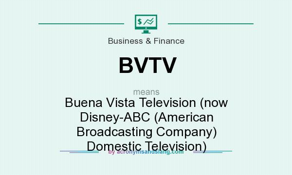 What does BVTV mean? It stands for Buena Vista Television (now Disney-ABC (American Broadcasting Company) Domestic Television)