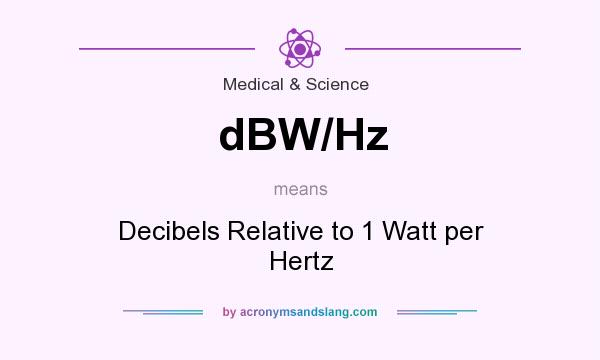 What does dBW/Hz mean? It stands for Decibels Relative to 1 Watt per Hertz
