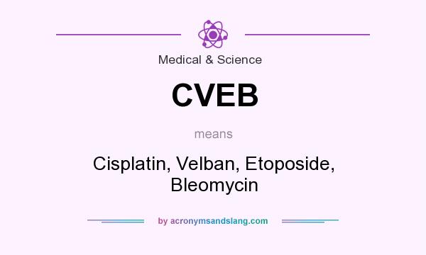 What does CVEB mean? It stands for Cisplatin, Velban, Etoposide, Bleomycin