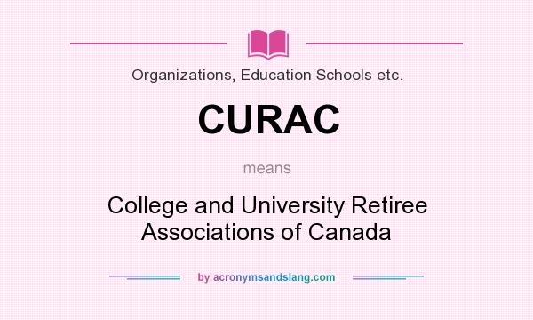What does CURAC mean? It stands for College and University Retiree Associations of Canada