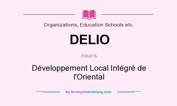 What does DELIO mean? It stands for Développement Local Intégré de l`Oriental