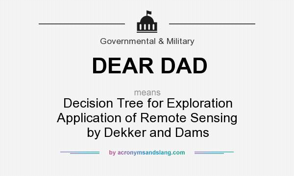 What does DEAR DAD mean? It stands for Decision Tree for Exploration Application of Remote Sensing by Dekker and Dams